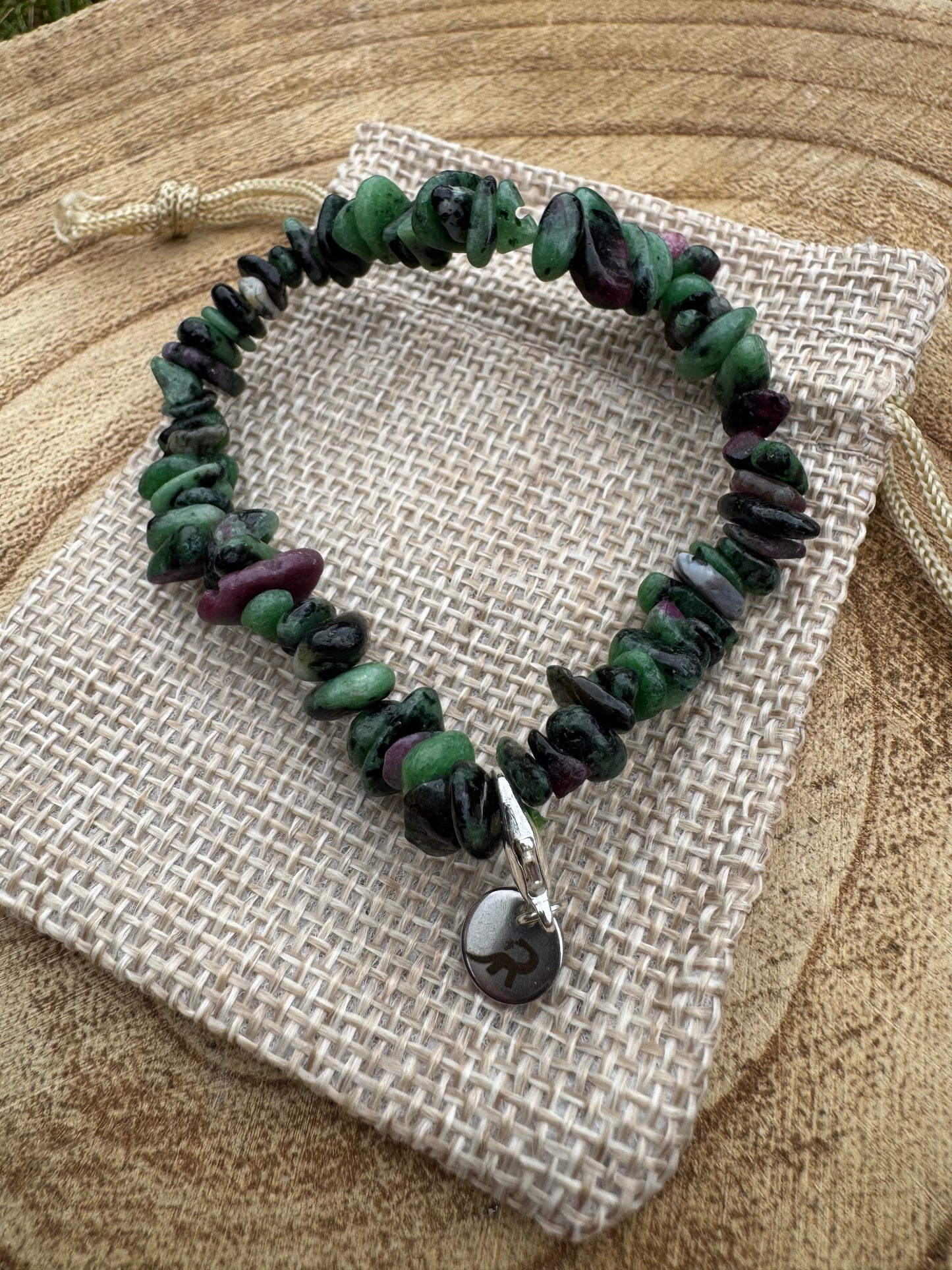Ruby Zoisite Chip Bracelet
