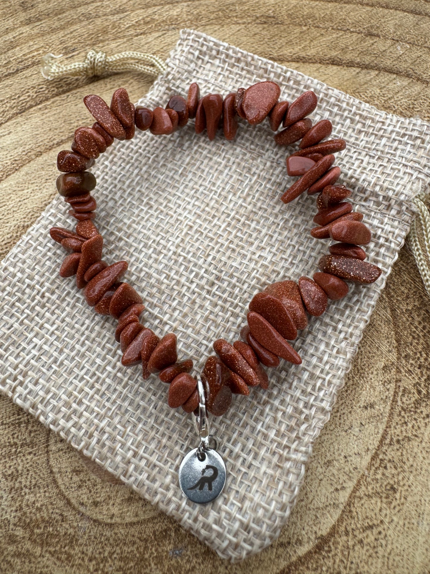 GoldStone Chip Bracelet