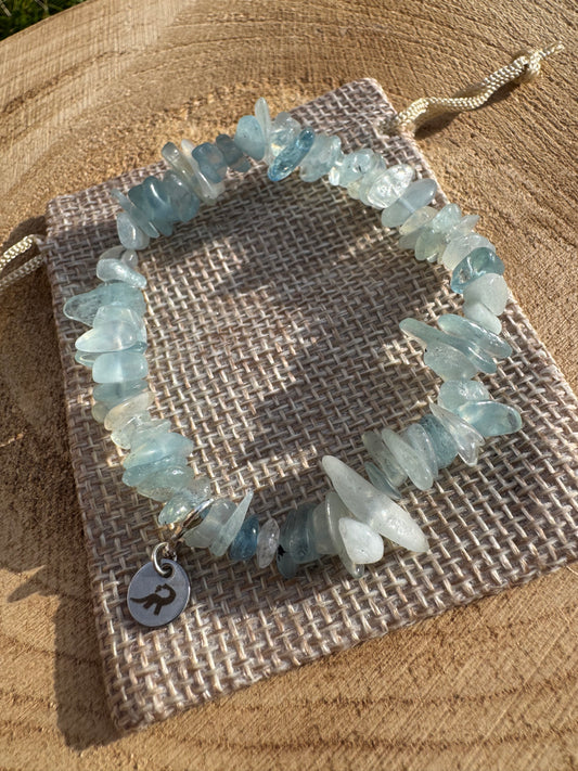 Aquamarine Chip Bracelet