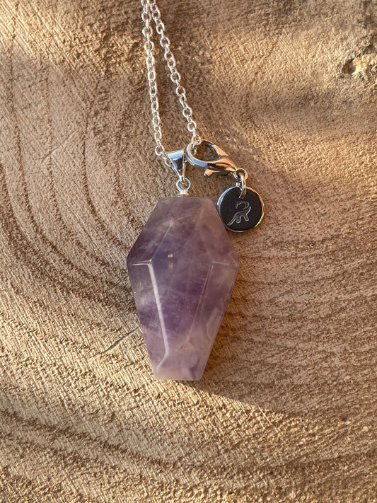 Amethyst Coffin Necklace