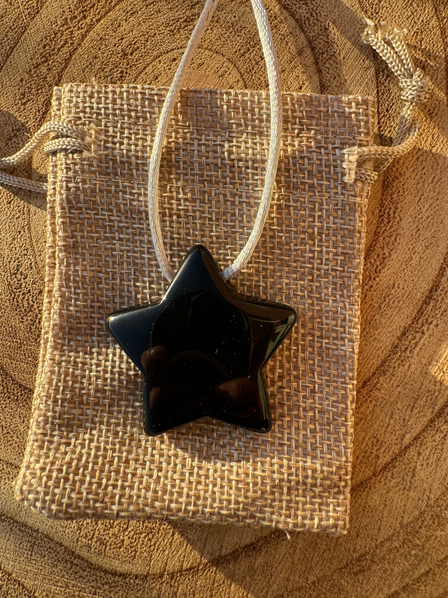 Black obsidian Star bauble