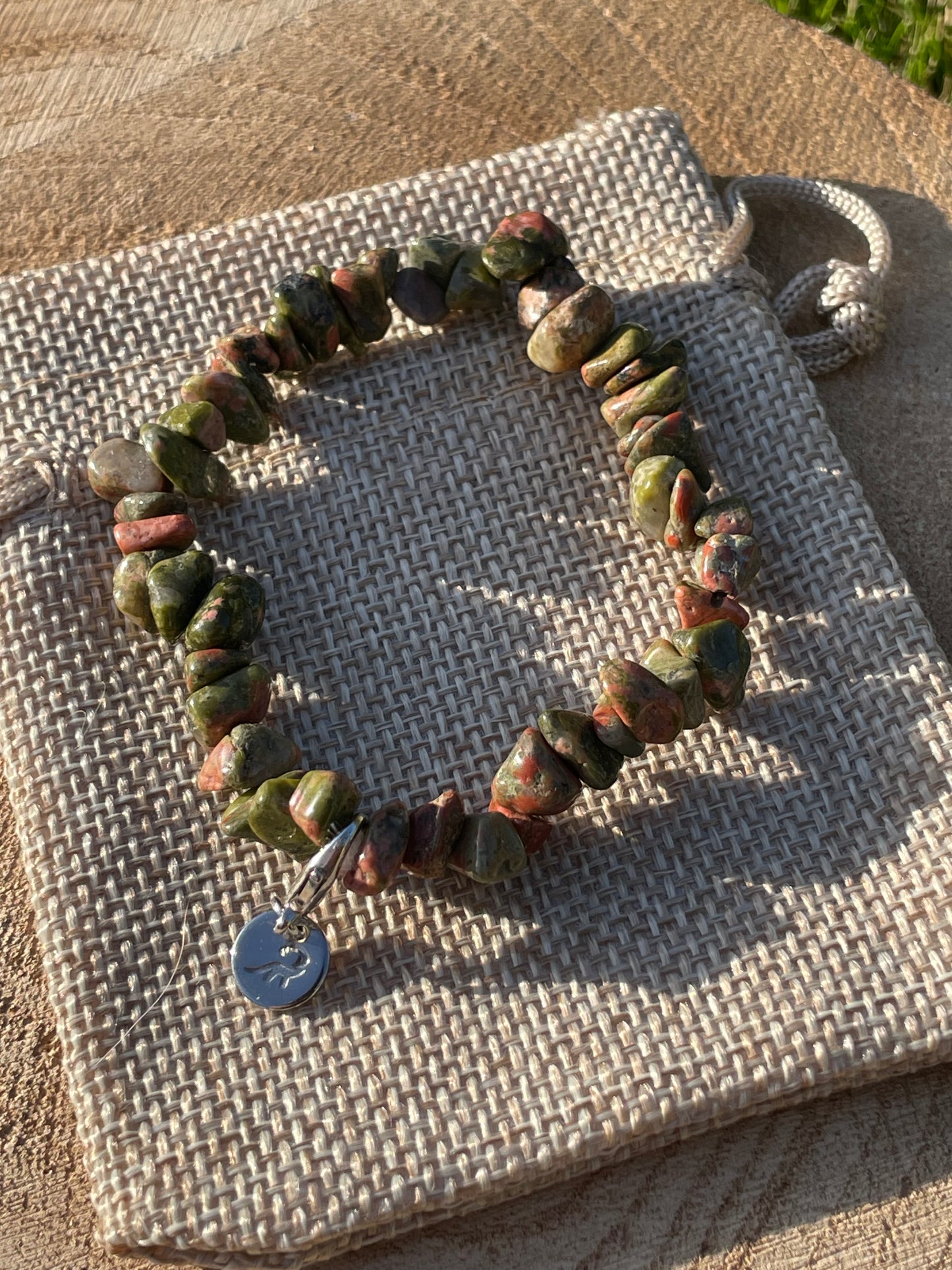 Unakite Chip Bracelet