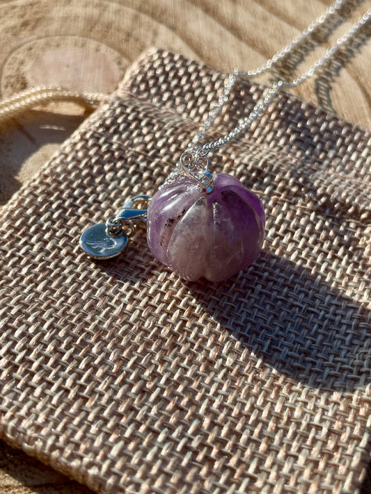 Amethyst Pumpkin Necklace