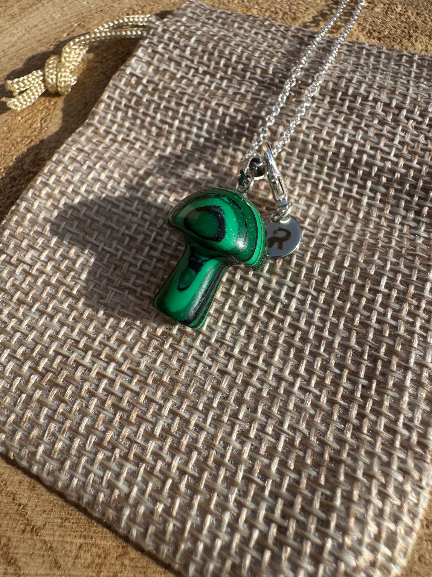 Malachite Mushroom Necklace