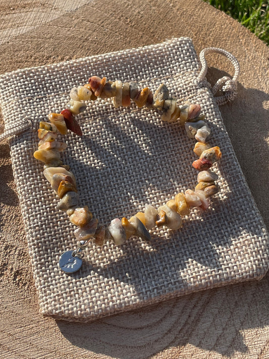 Crazy Lace Agate Chip Bracelet