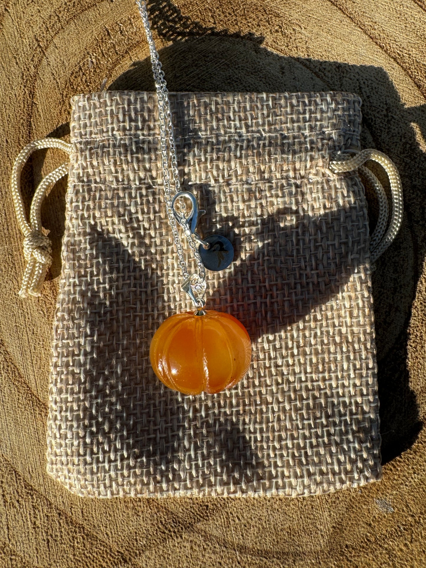 Carnelian Pumpkin Necklace