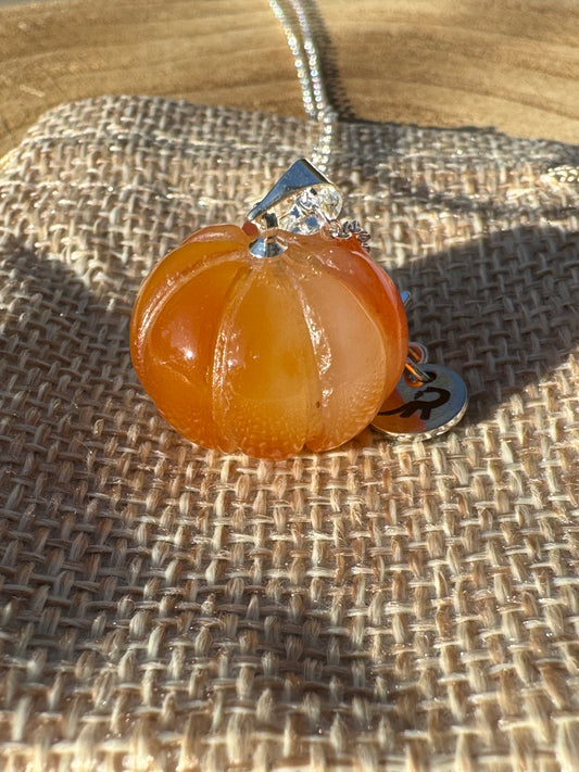 Carnelian Pumpkin Necklace