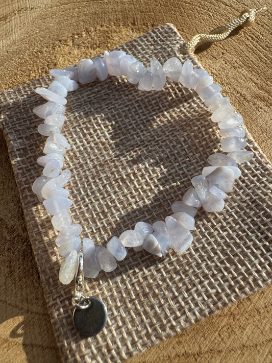 Blue Lace Agate Chip Bracelet