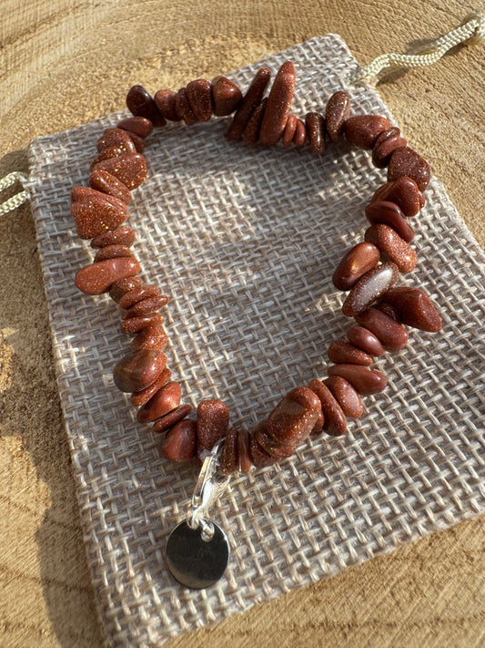 GoldStone Chip Bracelet