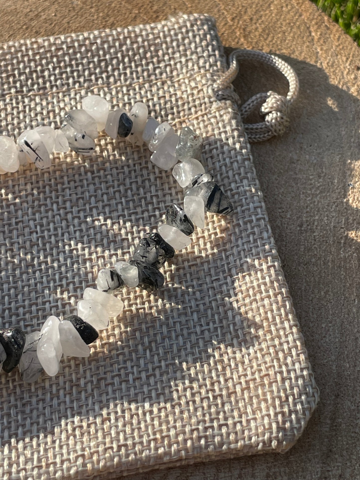 Tourmalinated Quartz Chip Bracelet