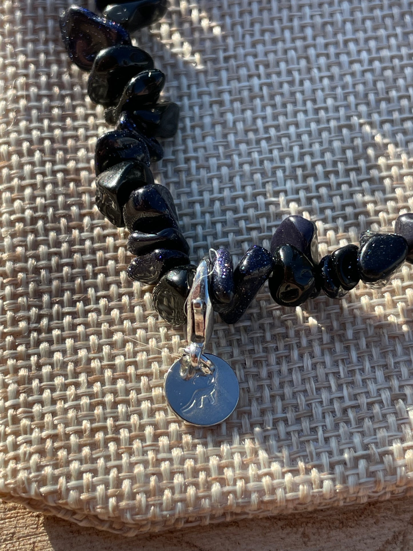 Blue Goldstone Chip Bracelet