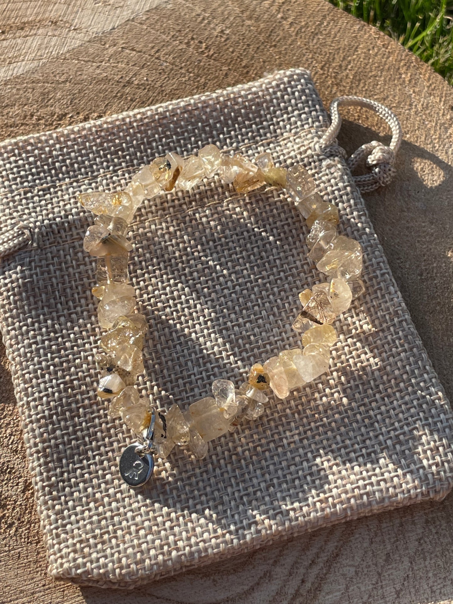 Rutile Quartz Chip Bracelet