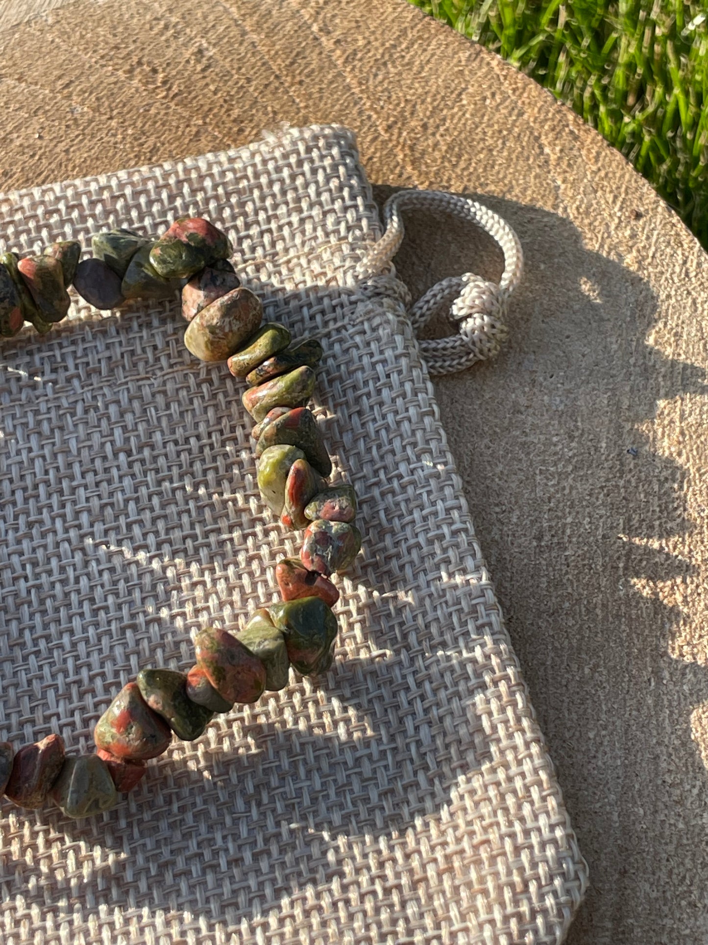 Unakite Chip Bracelet