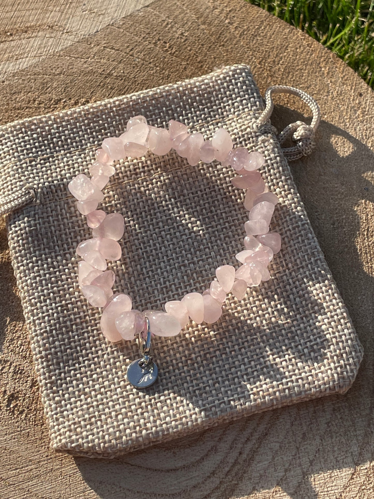 Rose Quartz Chip Bracelet