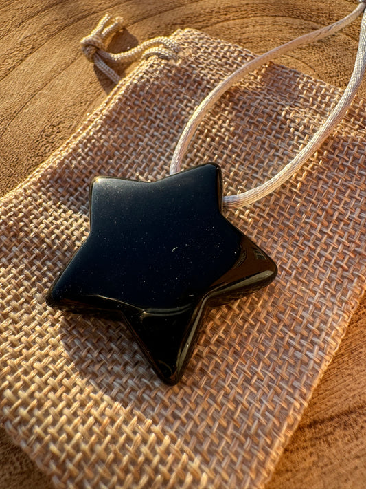 Black obsidian Star bauble