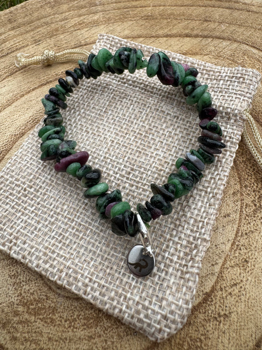 Ruby Zoisite Chip Bracelet