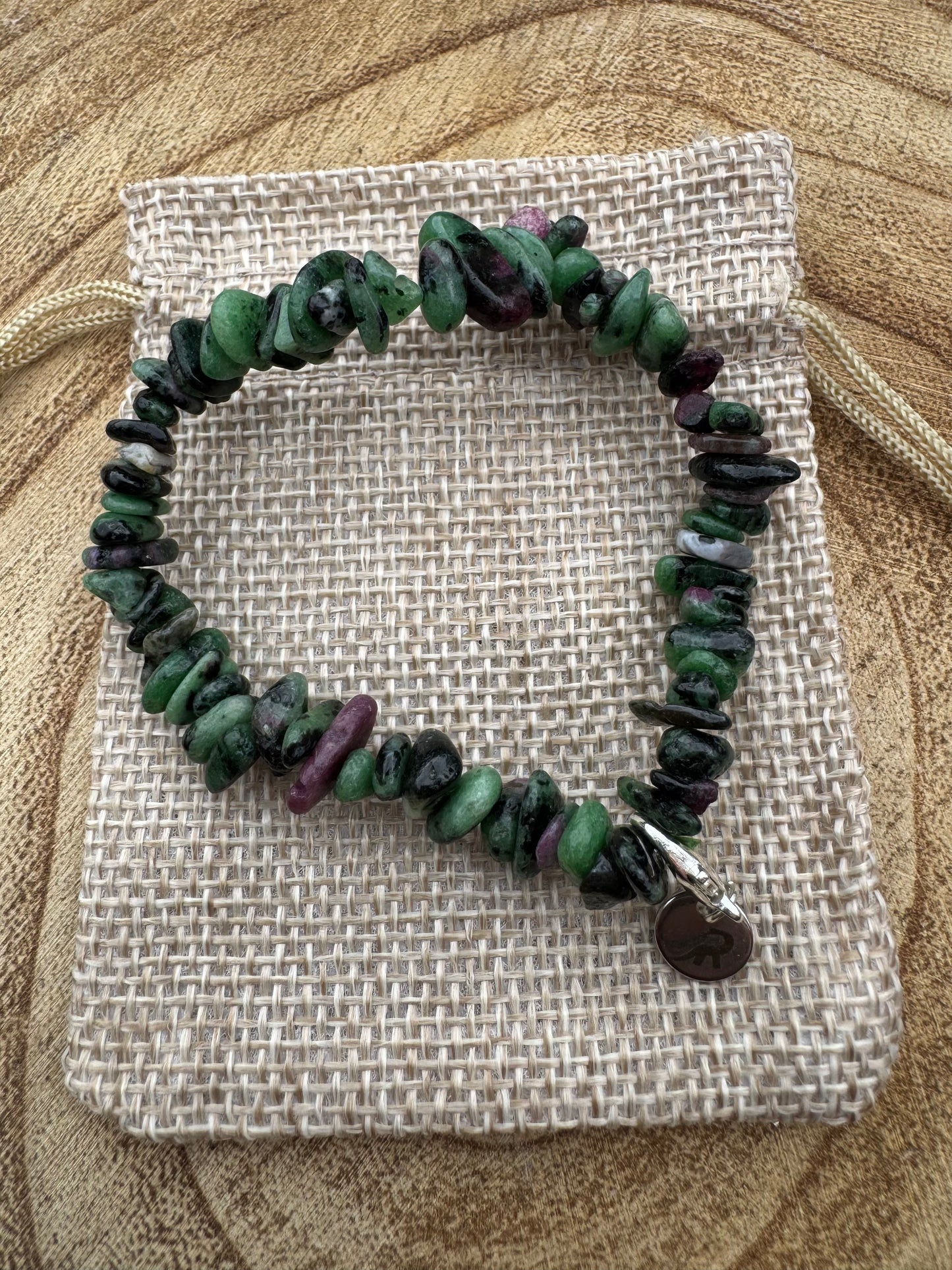 Ruby Zoisite Chip Bracelet