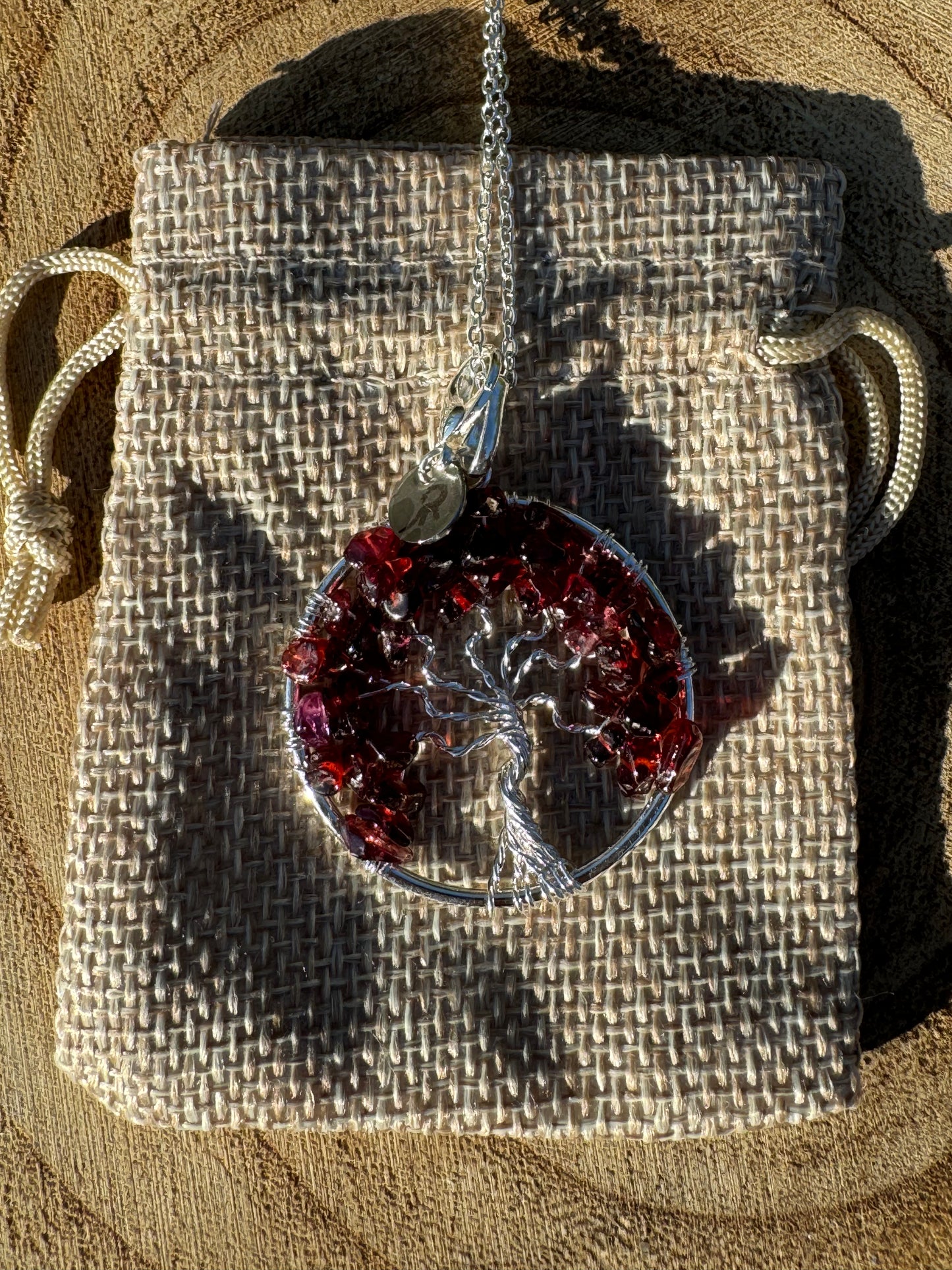 Garnet Tree Of Life Necklace