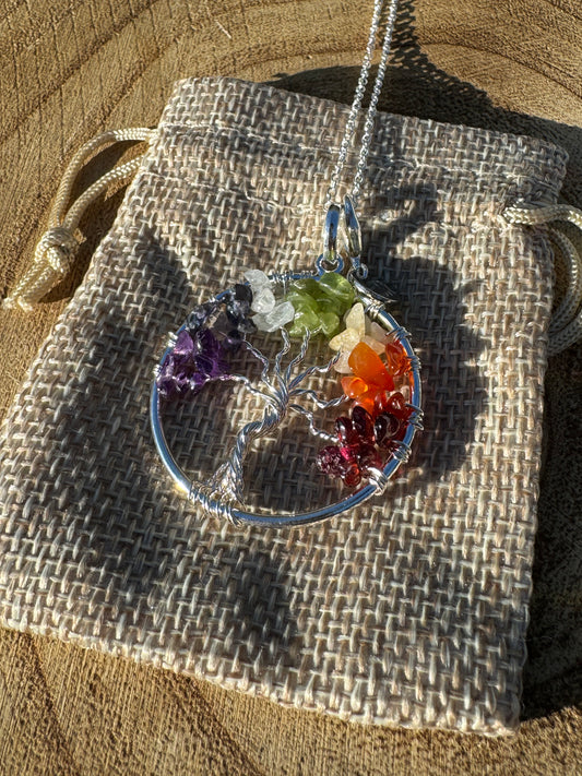 Seven Chakra Tree Of Life Necklace