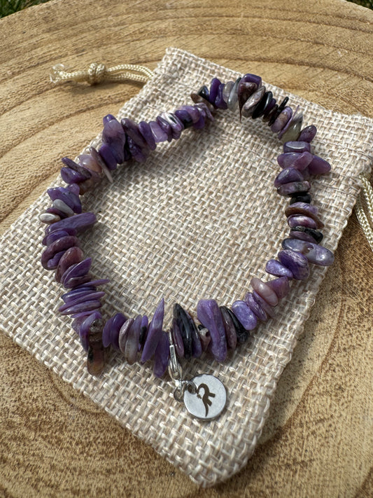 Charoite Chip Bracelet
